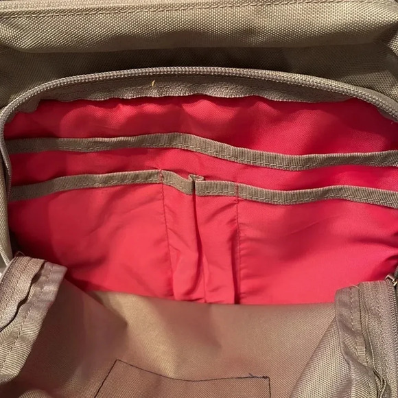 Jansport Pink Gray Backpack Padded Straps Compartments Back to School Storage - Picture 5 of 9